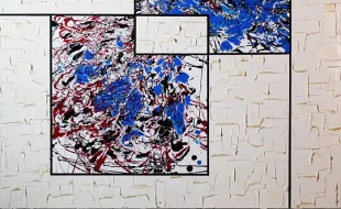 ARMONIA GEOMETRICA 80x80 Olio e smalto su tela