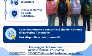 Locandina iscrizioni trasporto scolastico