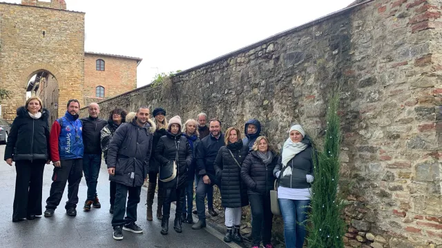 Foto cipressi illuminati