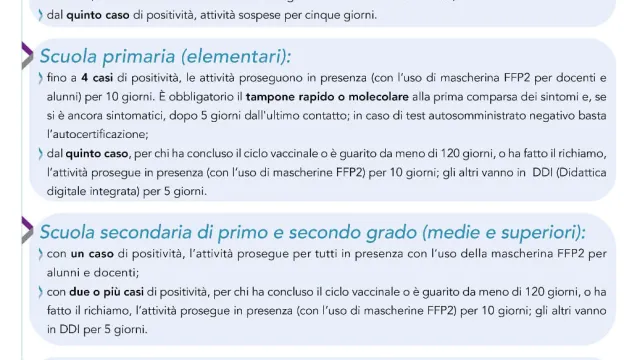 Nuove norme scuola green pass e quarantena