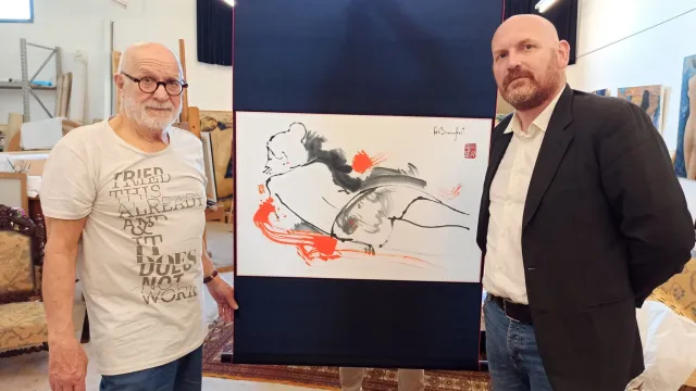 Foto Alain Bonnefoit  e Sindaco Baroncelli