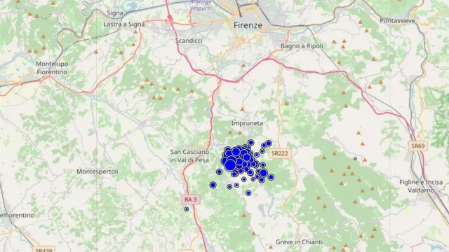 mappa sciame sismico