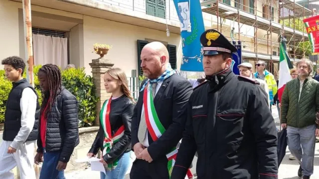 Il Comandante Giuseppe Cantarero ed il Sindaco David Baroncelli