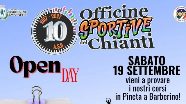 Banner open day officine sportive del chianti