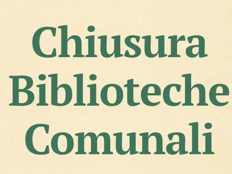 Banner chiusura Biblioteche Comunali