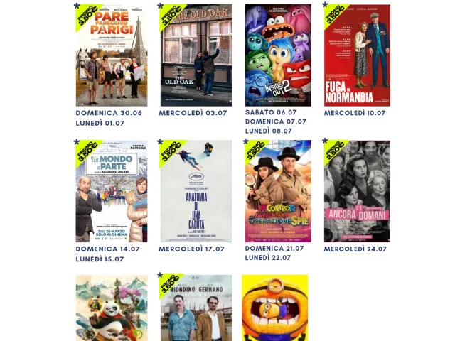 Programma aarena cinematografica 2024